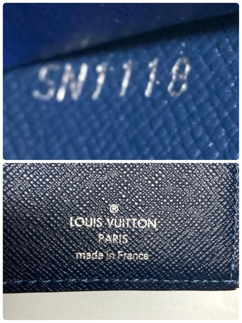 美品　ルイヴィトン　エピ　ノワール　LVサークル　チェーン付き　三つ折り財布