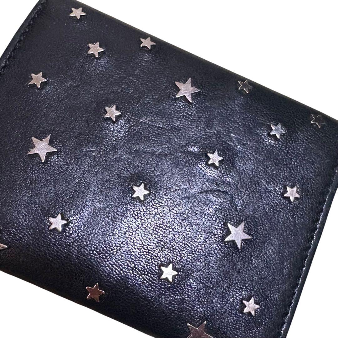 ジミー チュウ Jimmy Choo スタースタッズ付き三つ折り財布