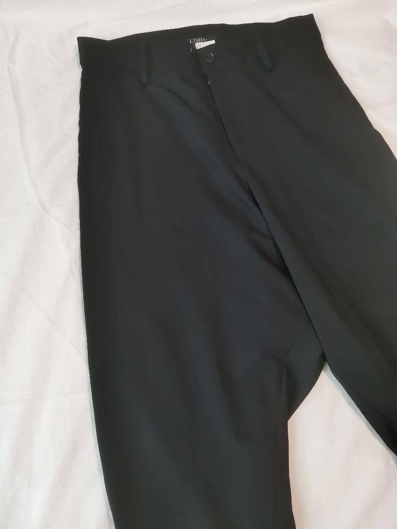 美品 リミフゥ 定番Wギャバサルエルパンツ S ウール ブラック