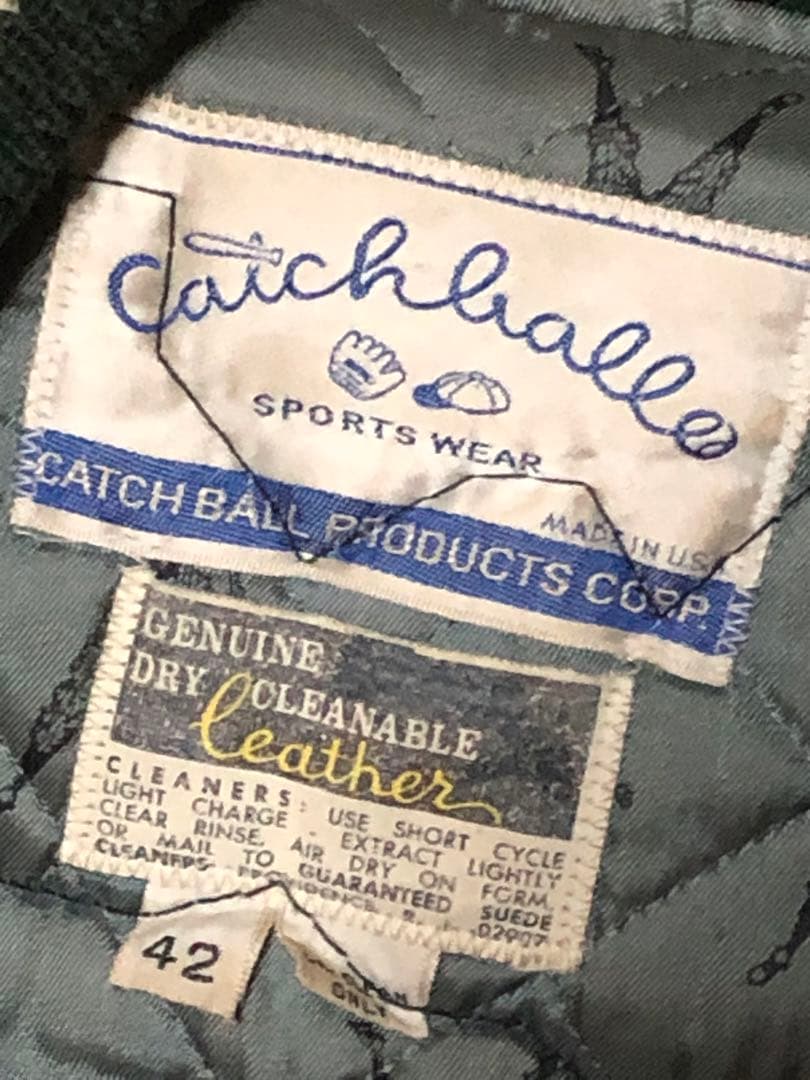 超レア 80s CATCHBALL キャッチボール スタジャン USA製 42