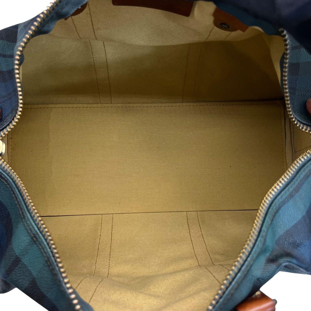 ポロラルフローレン ボストンバッグ チェック柄 PVC レザー 大容量 鞄