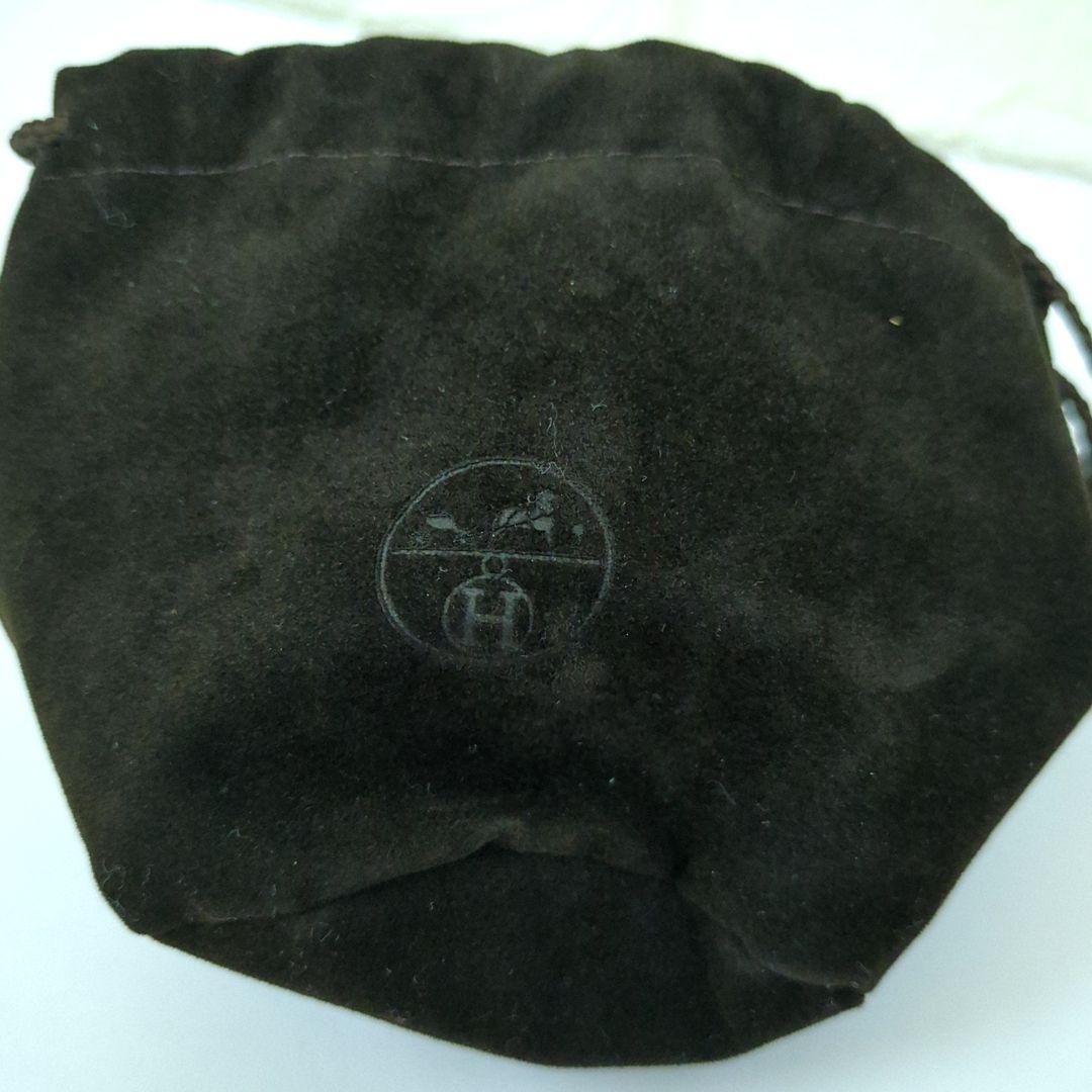 エルメス プスプス レザー ブレスレット バングル ブラック シルバー□G刻印