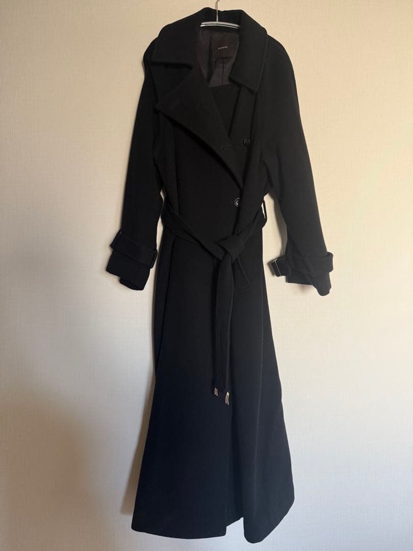 アニュアンス　ウールトレンチコート　ブラック　2025AW