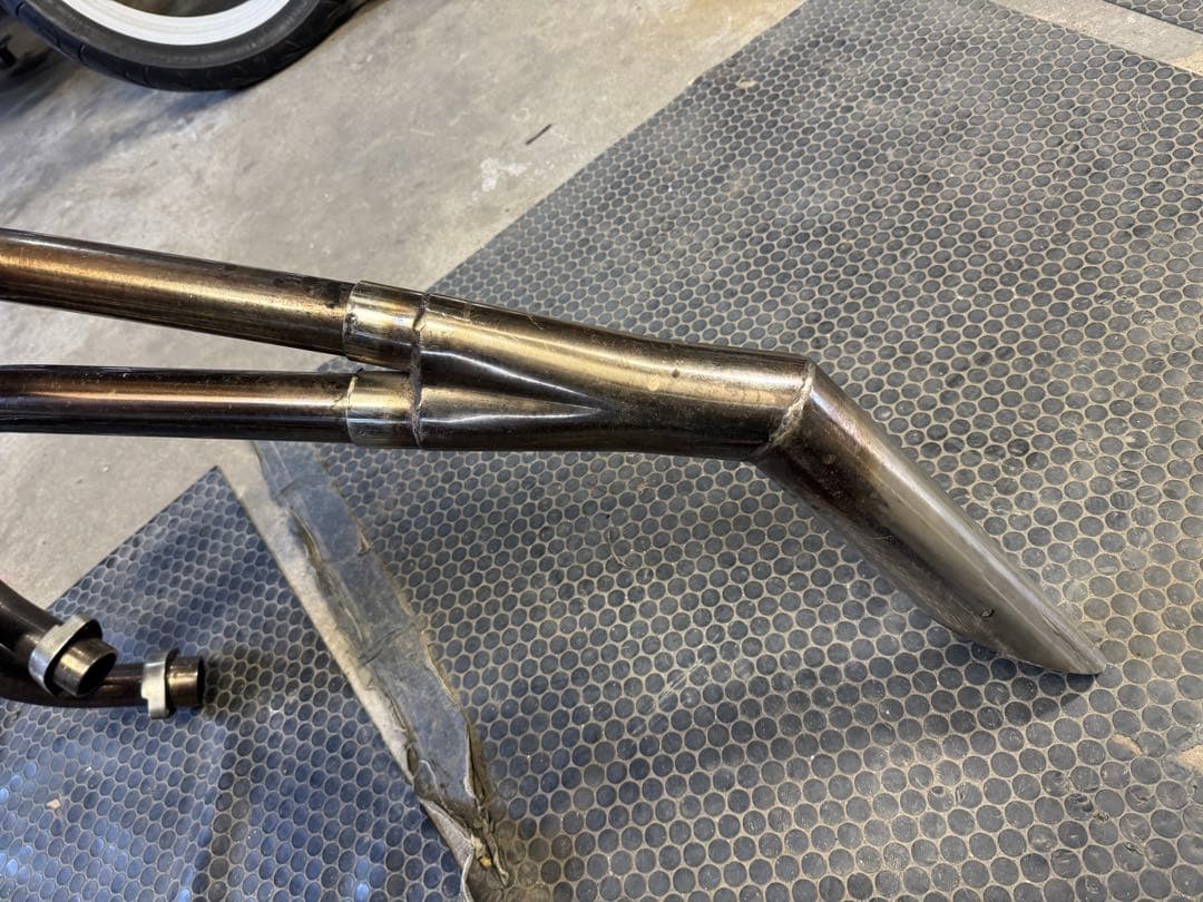 gs400 マフラー　ハス切り