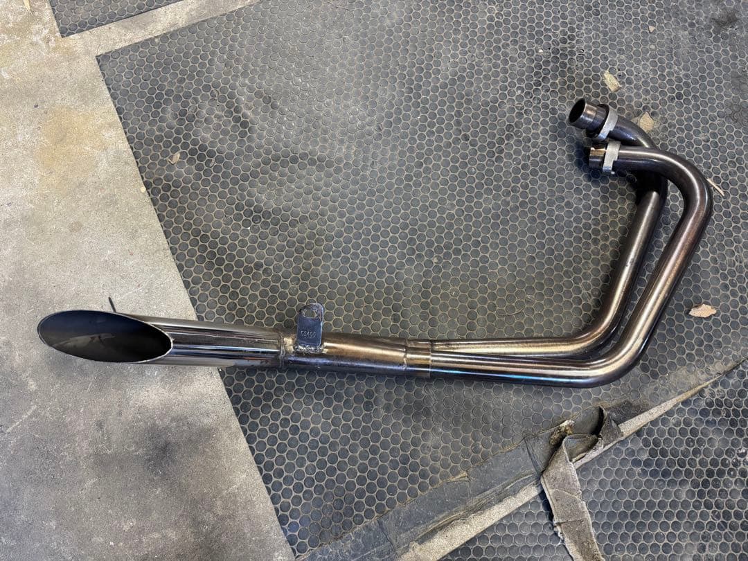 gs400 マフラー　ハス切り