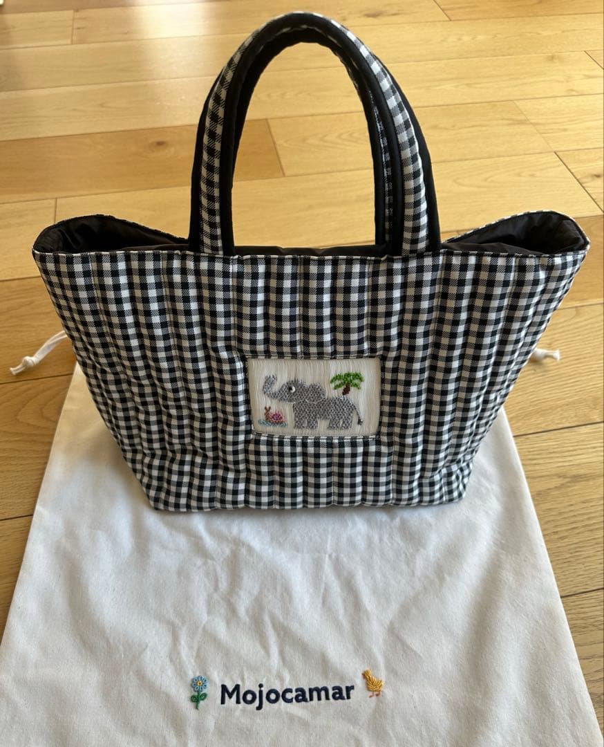 mojocamar ゾウ　刺繍　トートバッグ