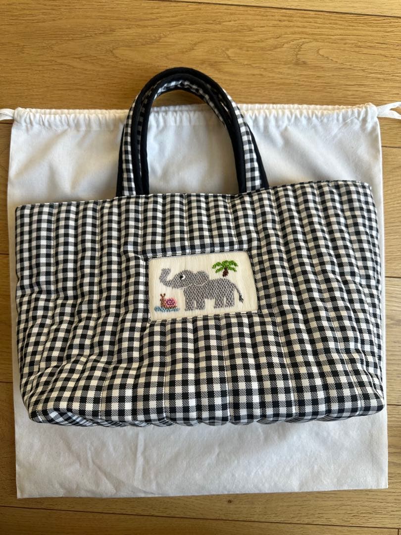 mojocamar ゾウ　刺繍　トートバッグ