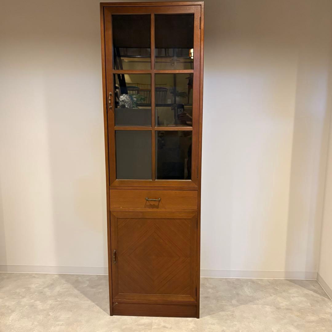 食器棚　飾り棚　ガラス扉付き　キャビネット　収納棚　木製