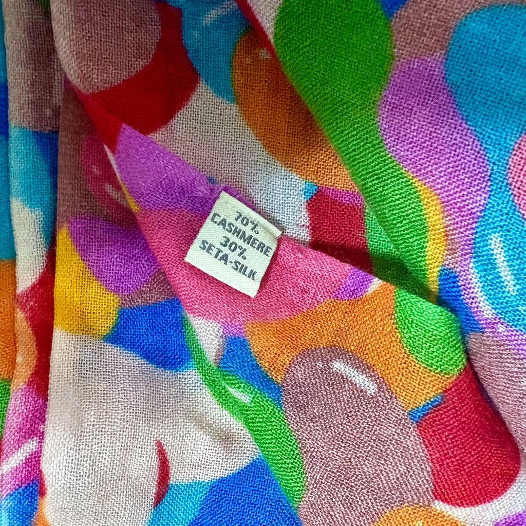 LIVERANO&LIVERANO ビーンズ柄　カシミヤストール