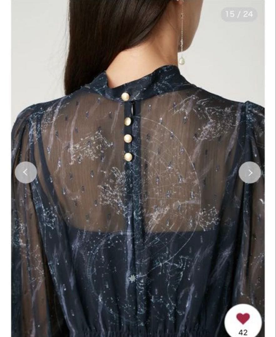 FRAY I.D（フレイ アイディー）ホロスコーププリントリボンタイワンピース