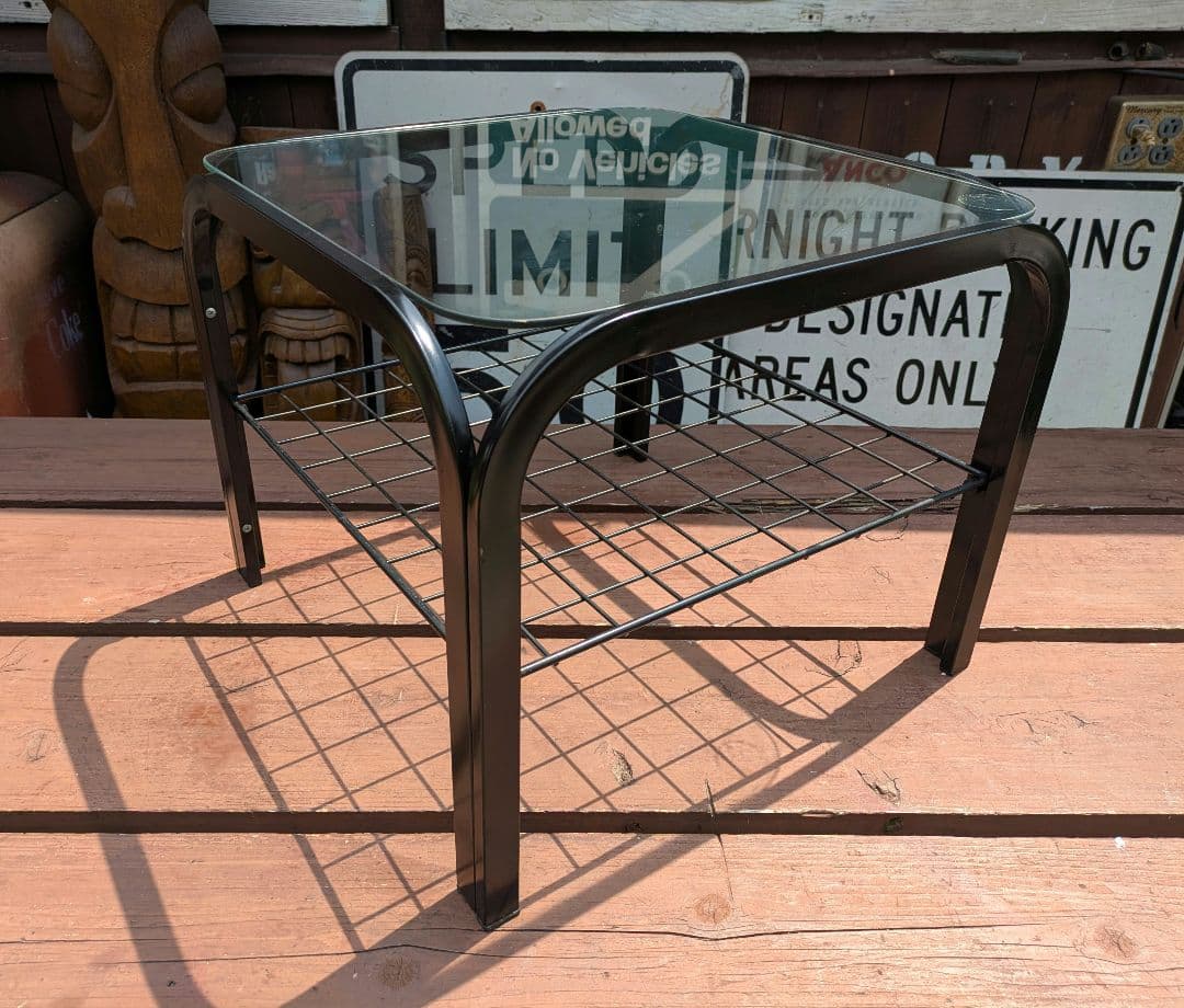 昭和レトロ ガラステーブル　センターテーブル　　ミッドセンチュリー　ポストモダン