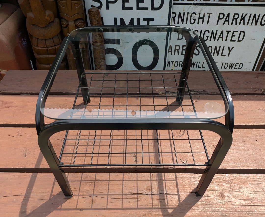 昭和レトロ ガラステーブル　センターテーブル　　ミッドセンチュリー　ポストモダン