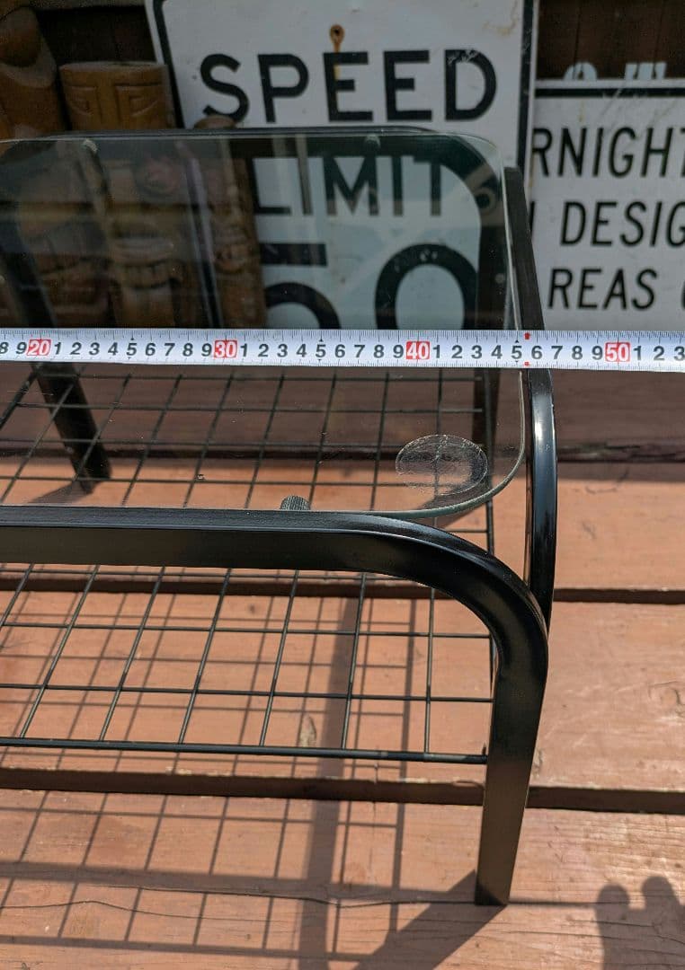 昭和レトロ ガラステーブル　センターテーブル　　ミッドセンチュリー　ポストモダン