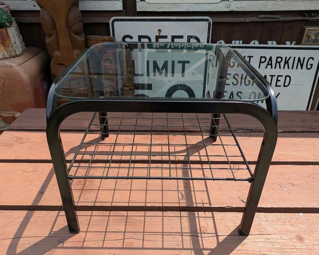 昭和レトロ ガラステーブル　センターテーブル　　ミッドセンチュリー　ポストモダン