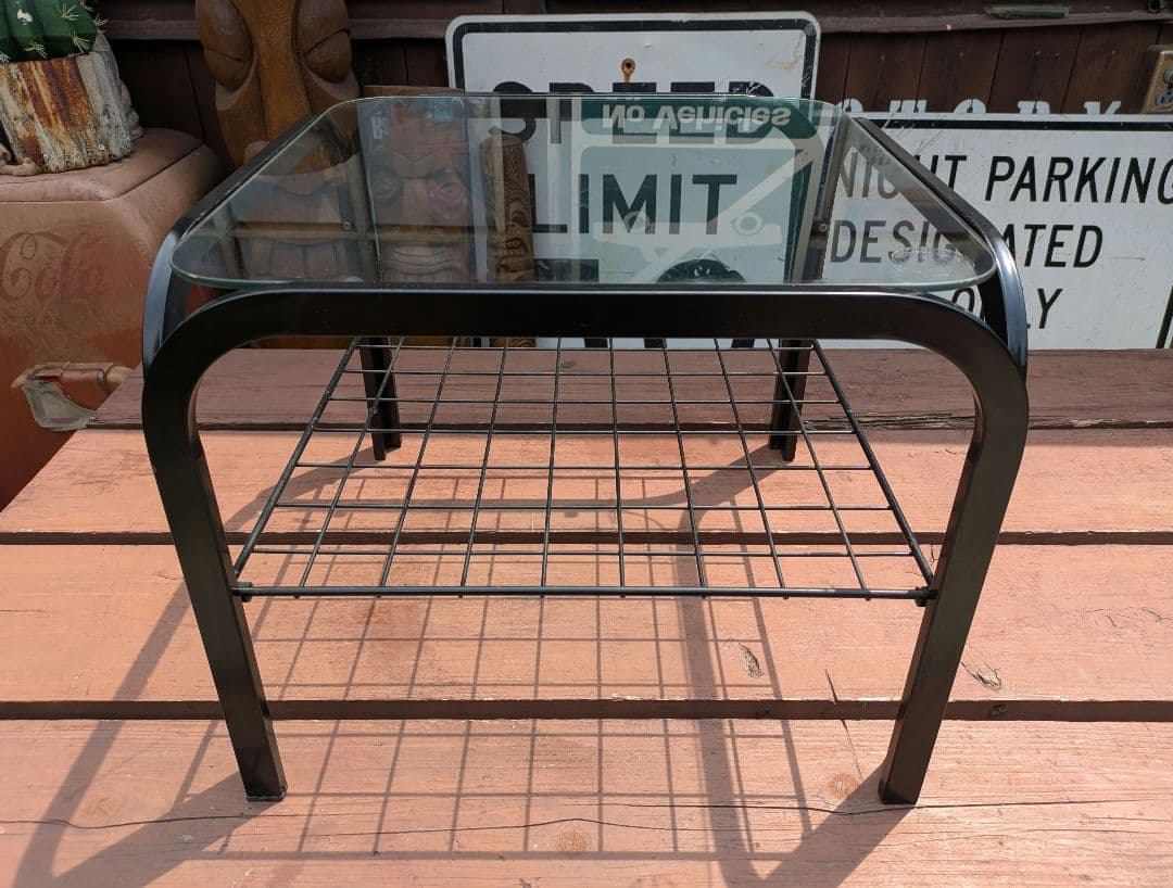 昭和レトロ ガラステーブル　センターテーブル　　ミッドセンチュリー　ポストモダン