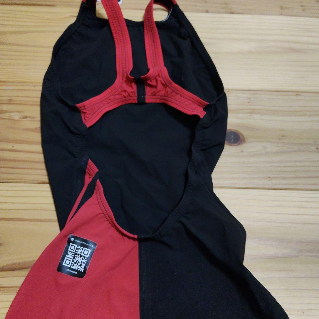 ミリナノ　speedo NSIロゴつき 大会用水着 SS 黒/赤