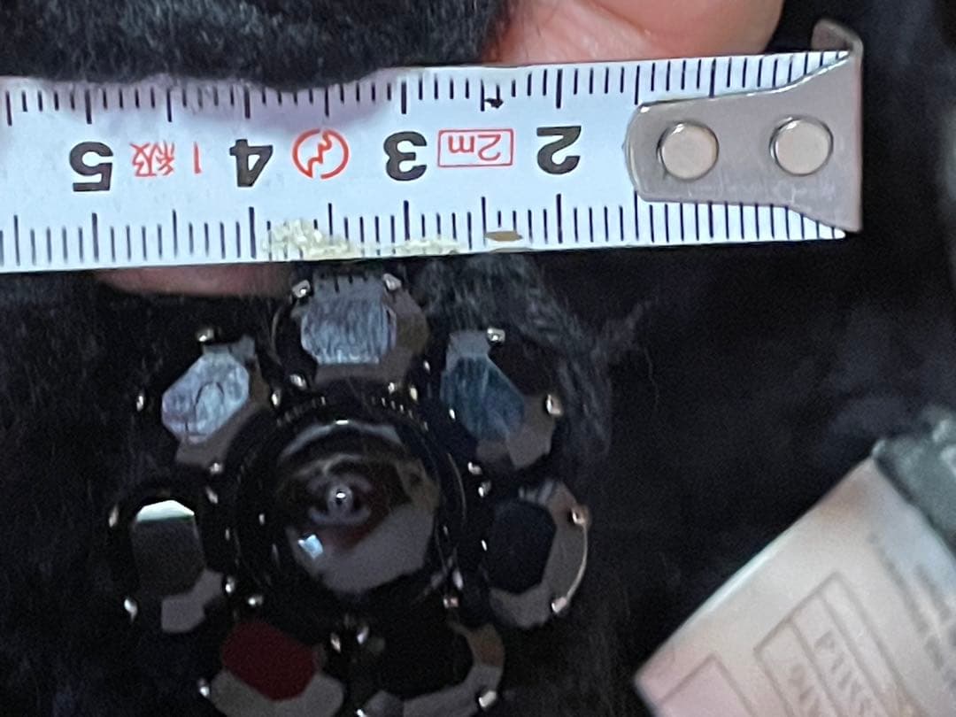 シャネルCHANEL08A宝石ボタン美品カメリアニットコート