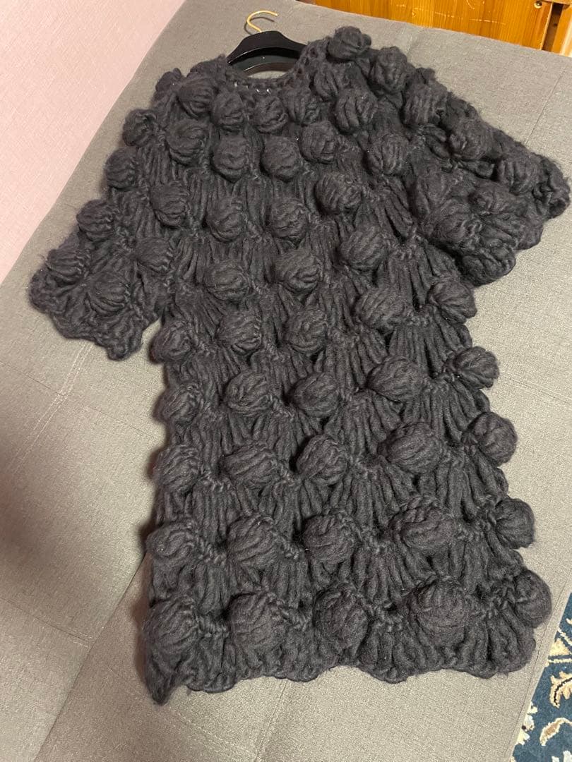 シャネルCHANEL08A宝石ボタン美品カメリアニットコート