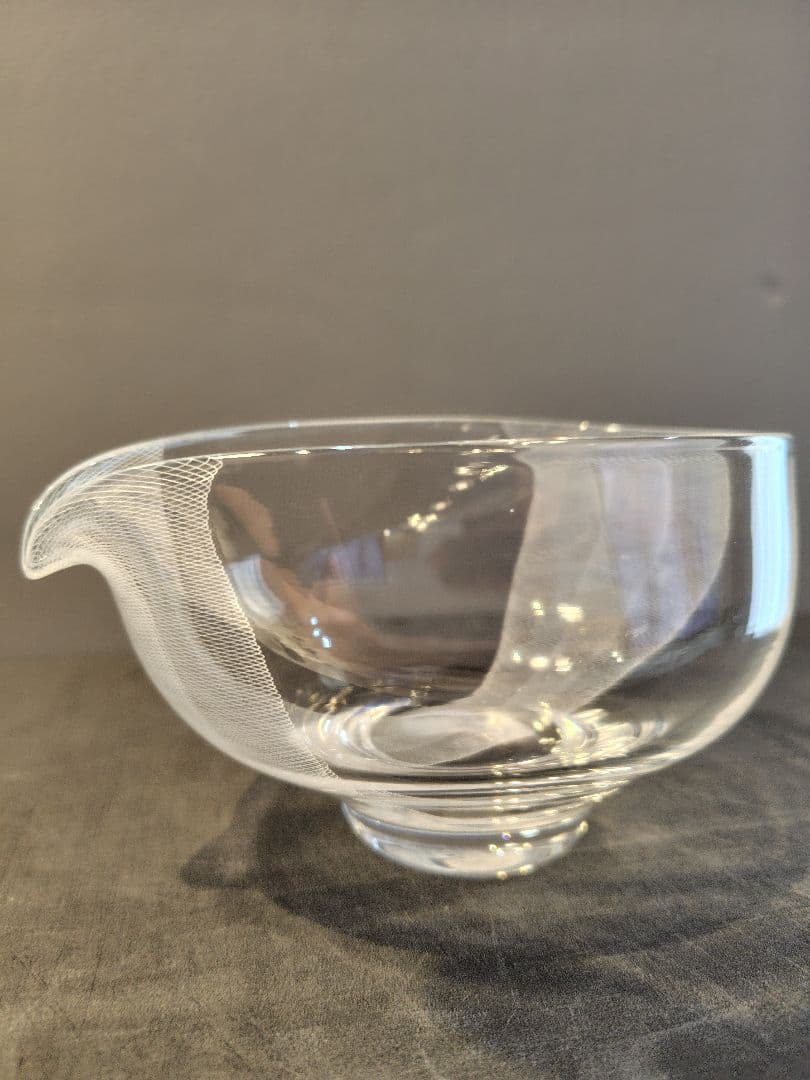 新品未使用　伊藤周作 ファイバーレース片口　卵型ガラスボウル