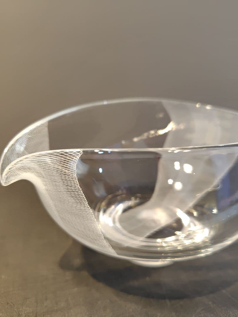 新品未使用　伊藤周作 ファイバーレース片口　卵型ガラスボウル