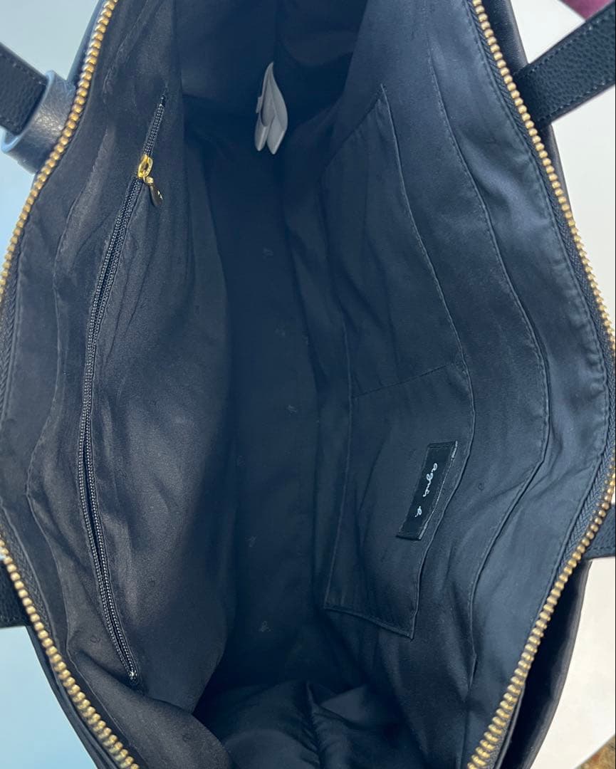 【A4サイズ対応】アニエスベー　ナイロン製ビジネスバッグ　ブラック