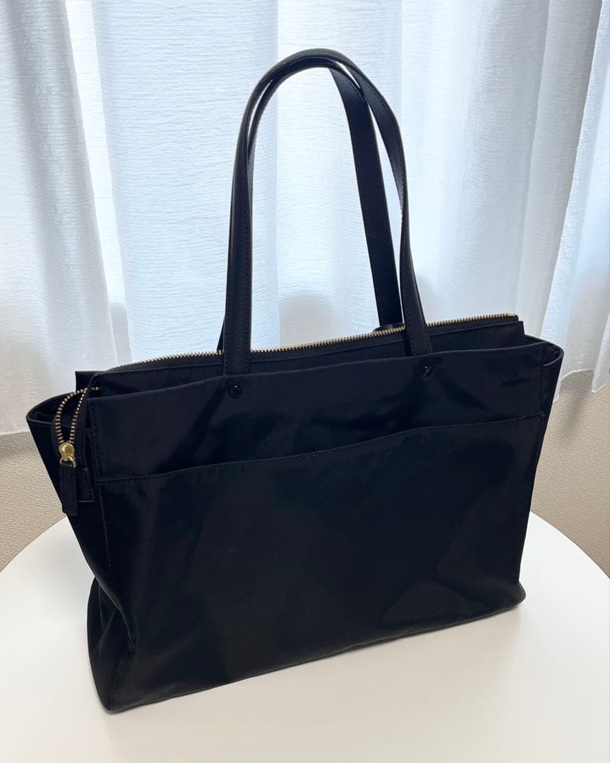 【A4サイズ対応】アニエスベー　ナイロン製ビジネスバッグ　ブラック