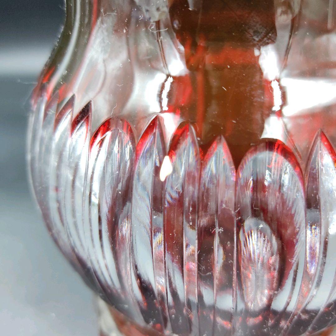 【超希少　特大サイズ　高さ　約50cm】切子　花瓶　赤