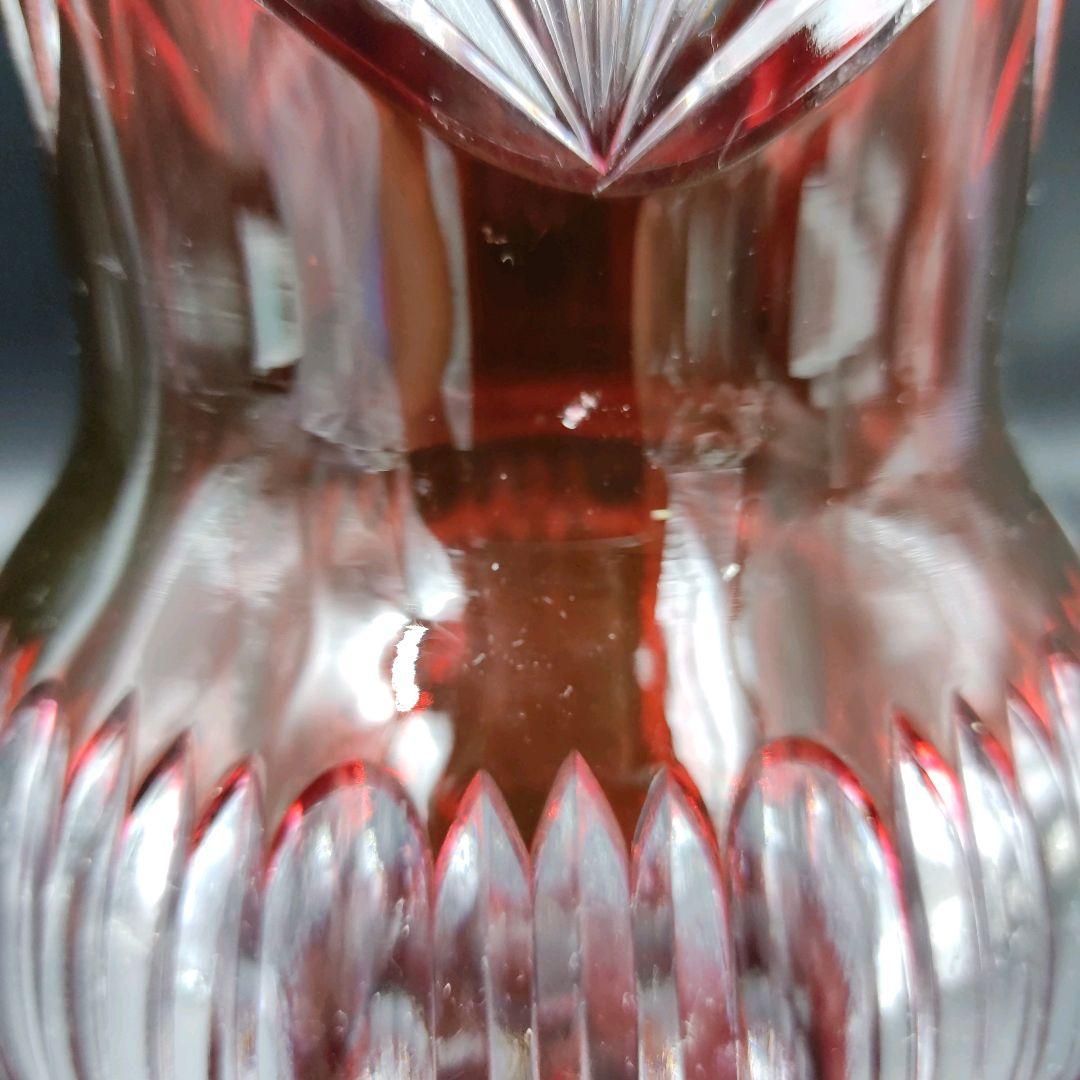 【超希少　特大サイズ　高さ　約50cm】切子　花瓶　赤
