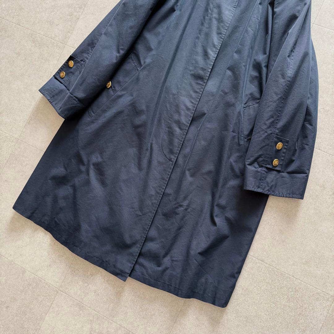 バーバリー　スプリングコート　ノバチェック　金ボタン　ホースロゴ　ネイビー　9