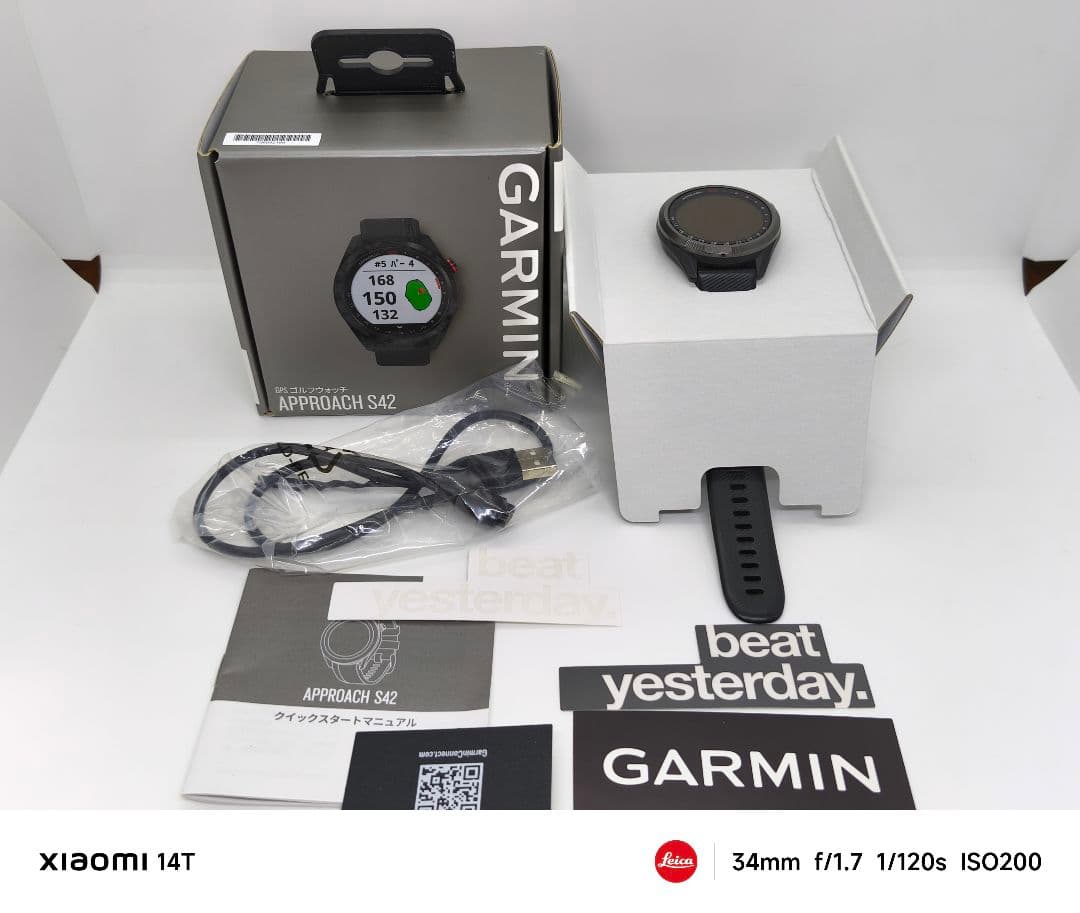 【美品】GARMIN GPSナビ ブラック Approach S42 ゴルフナビ