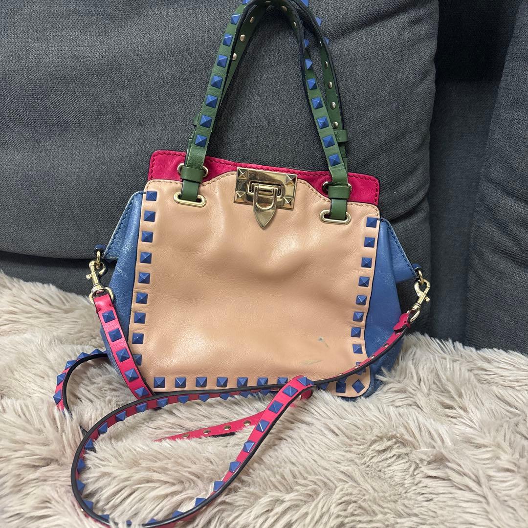 ヴァレンティノカラフルなスタッズ装飾ショルダーバッグ