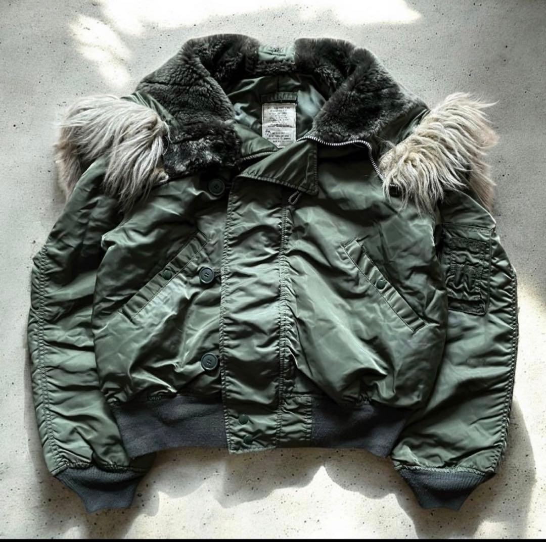 80s USA製 ALPHAアルファ N-2B フライトジャケットY2K