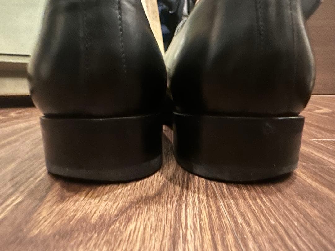 santoni ブラックレザー ドレスシューズ 7ハーフ　サントーニ