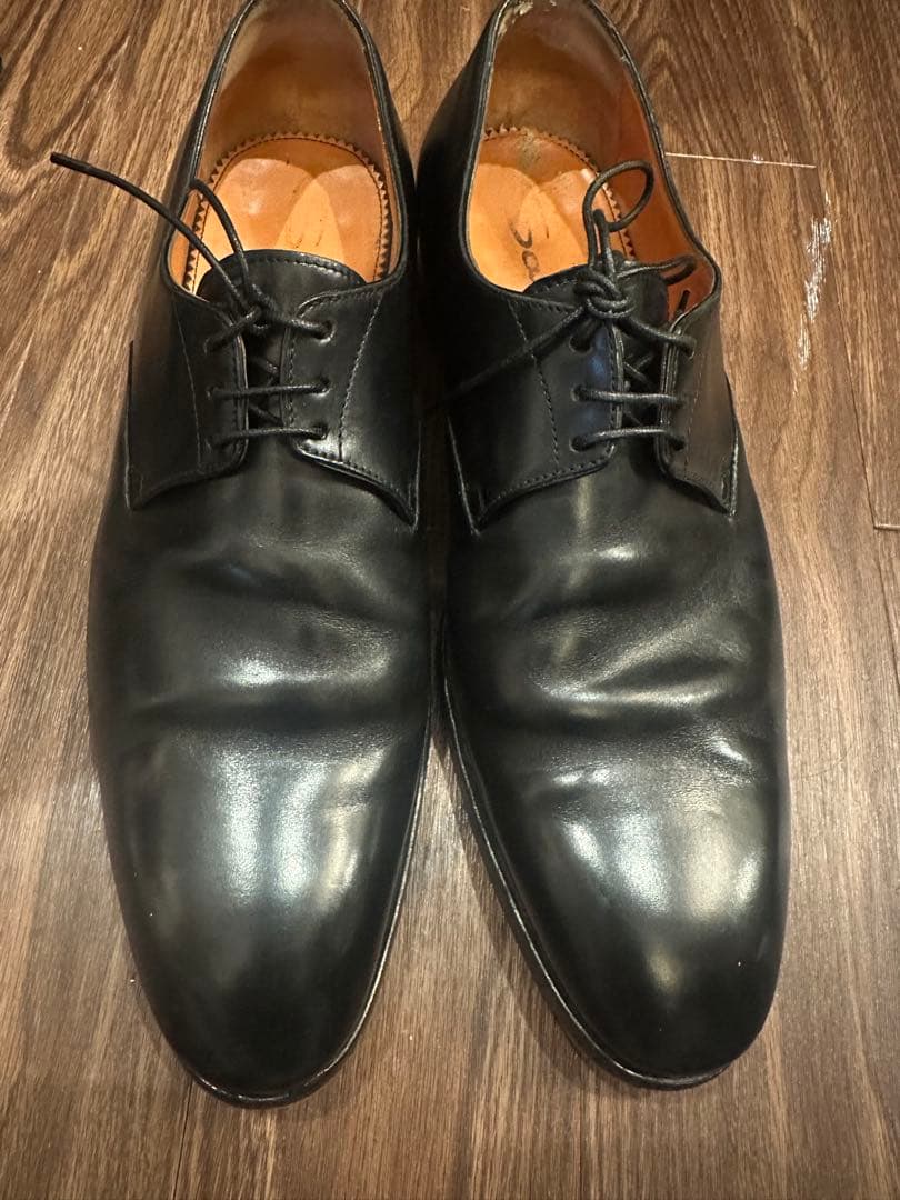 santoni ブラックレザー ドレスシューズ 7ハーフ　サントーニ