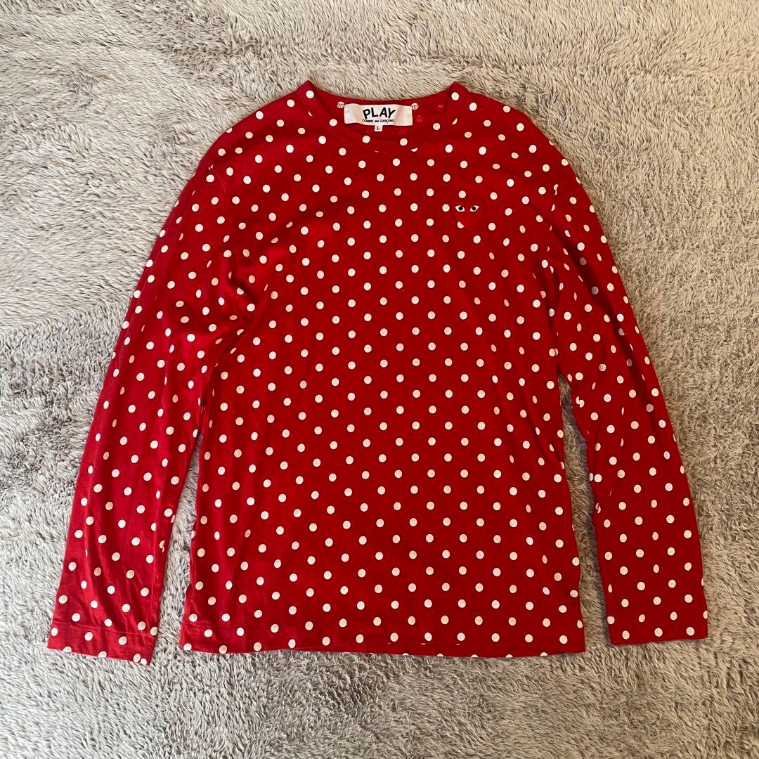 コムデギャルソン ロングtシャツ ドット柄 L