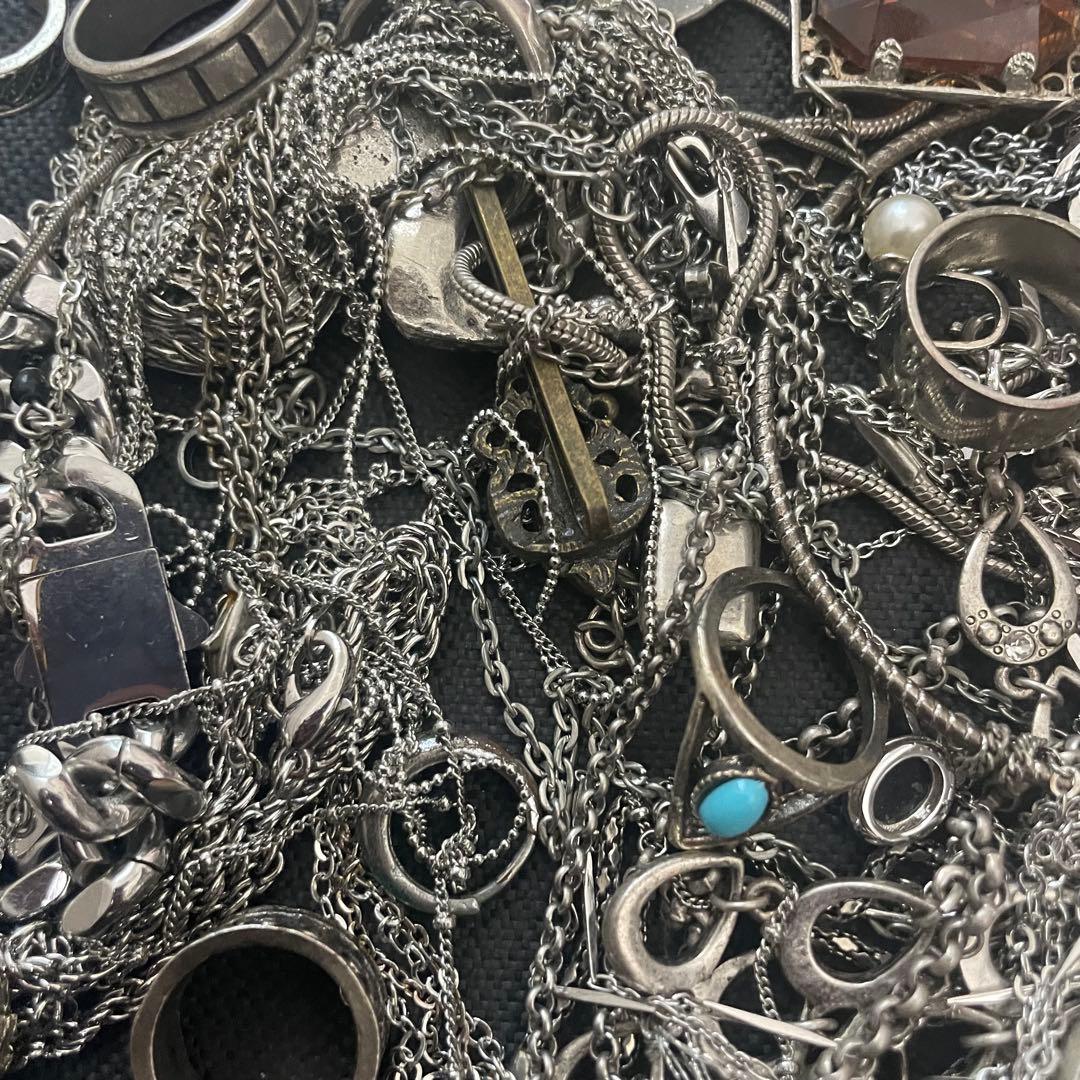 ネ*0様 シルバーカラー 銀色 アクセサリー イミテーションまとめ売り 総重量2