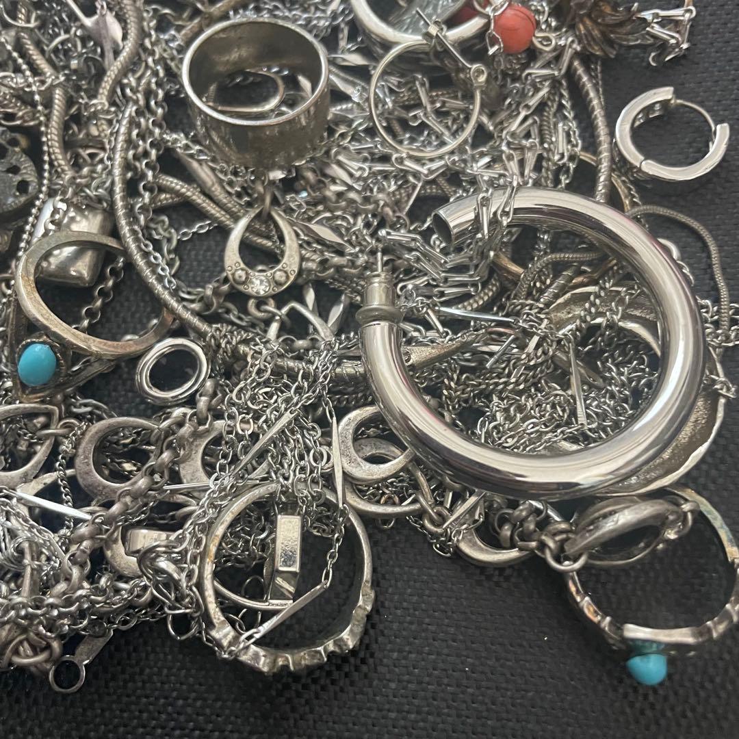 ネ*0様 シルバーカラー 銀色 アクセサリー イミテーションまとめ売り 総重量2