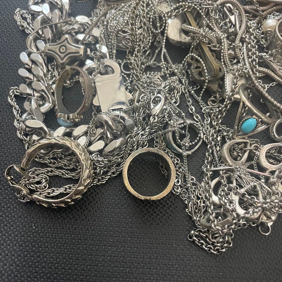 ネ*0様 シルバーカラー 銀色 アクセサリー イミテーションまとめ売り 総重量2