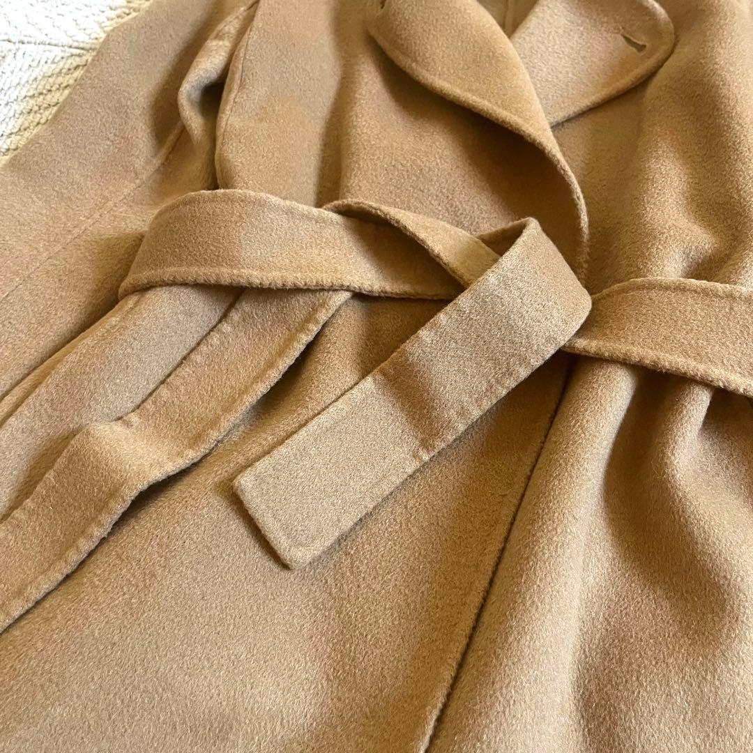 マックスマーラスタジオ カシミヤ ガウンコート ベルト mサイズ キャメル色