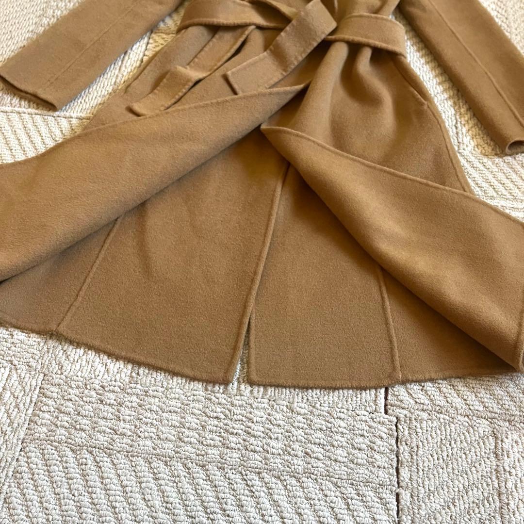 マックスマーラスタジオ カシミヤ ガウンコート ベルト mサイズ キャメル色