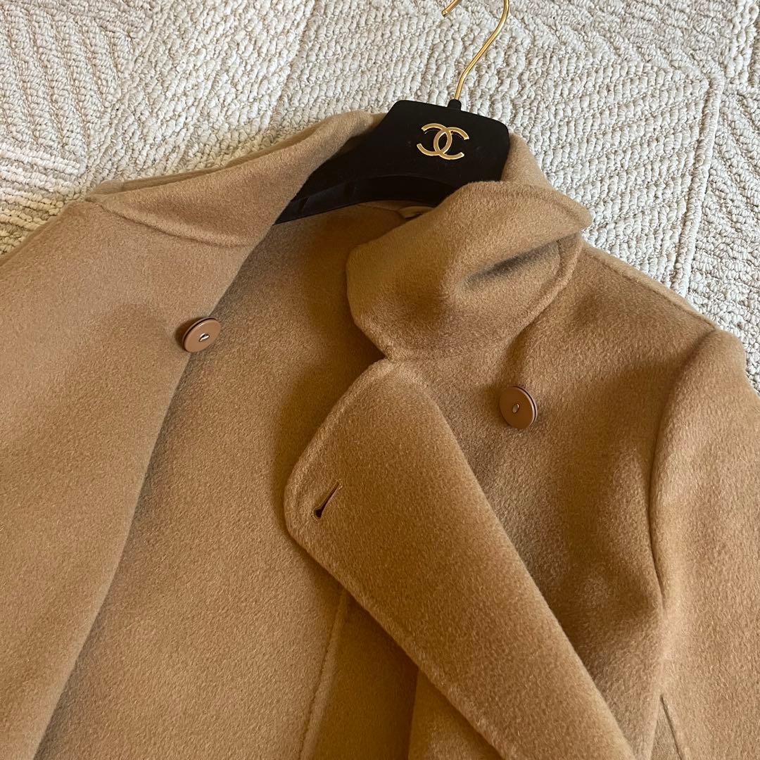 マックスマーラスタジオ カシミヤ ガウンコート ベルト mサイズ キャメル色