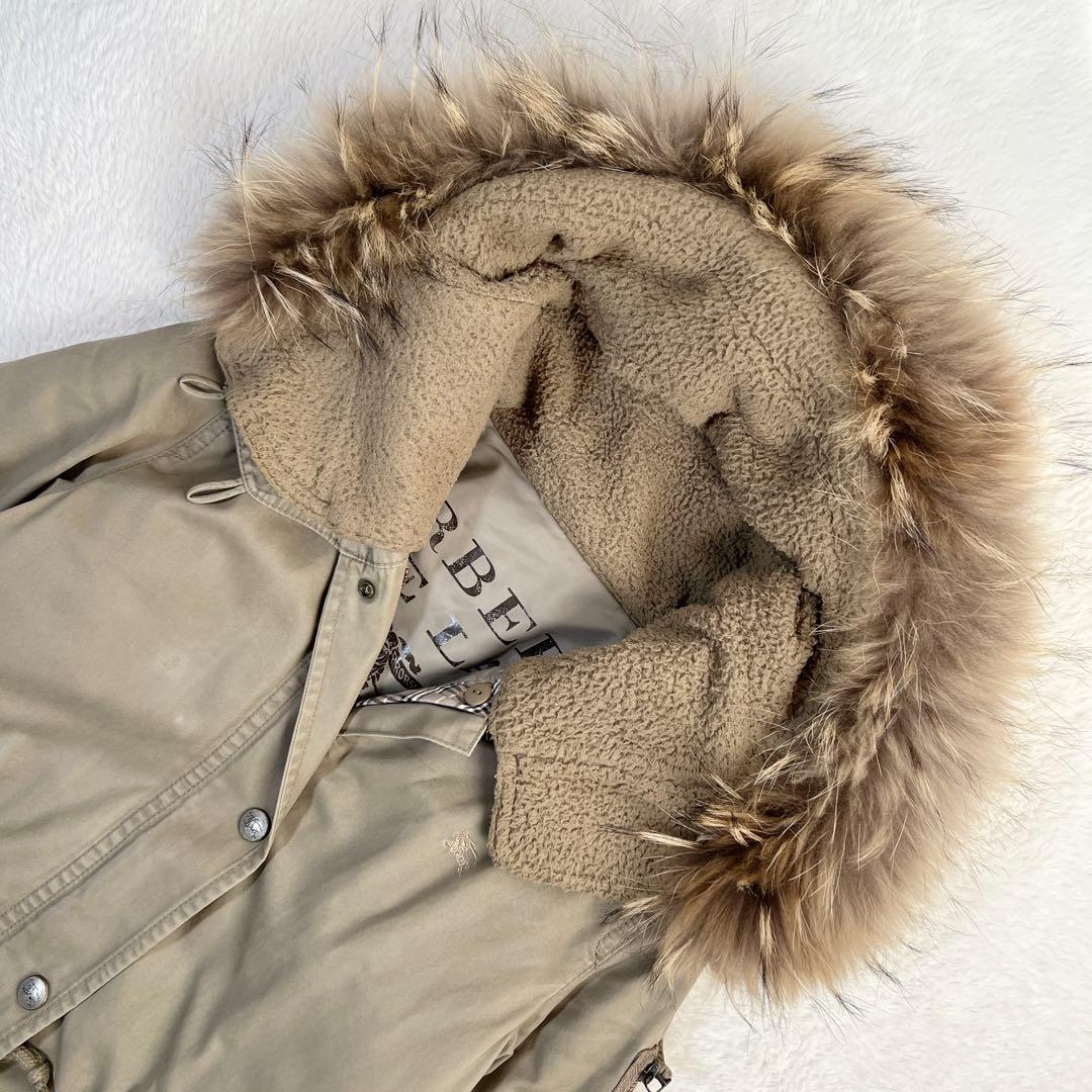 BURBERRY BLUELABEL ロングコート ライナー 3WAY ファー