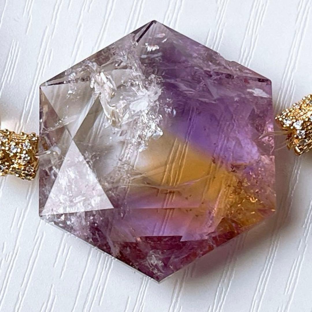 とおかさま様♥️アメトリン 六芒星(大粒)＆アメトリン タンブル天然石ブレスレット