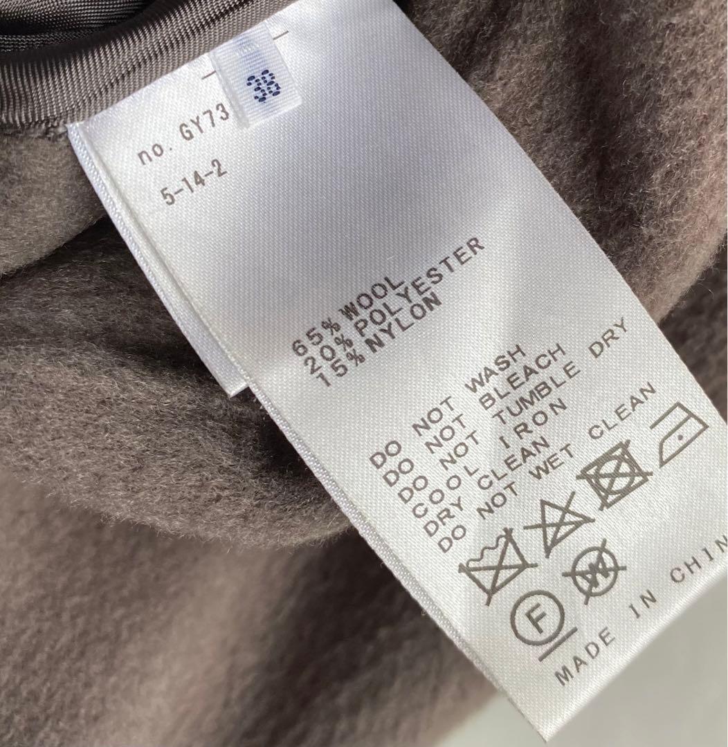 Plage Beaver ノーカラー ロングコート モカ サイズ38