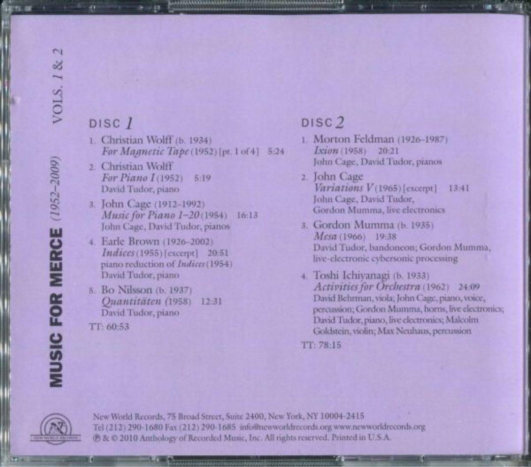 クラシック 10CD Music For Merce