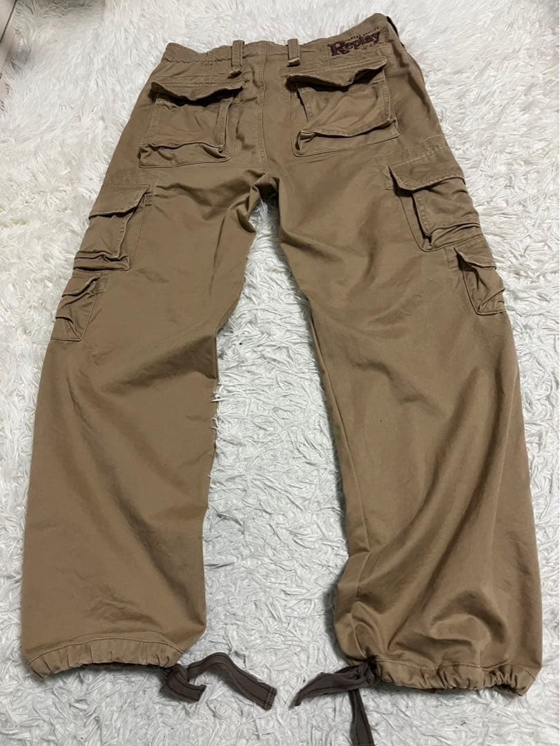 REPLAY リプレイ　ミリタリー　カーゴパンツ ドラゴン　刺繍ロゴ　W32