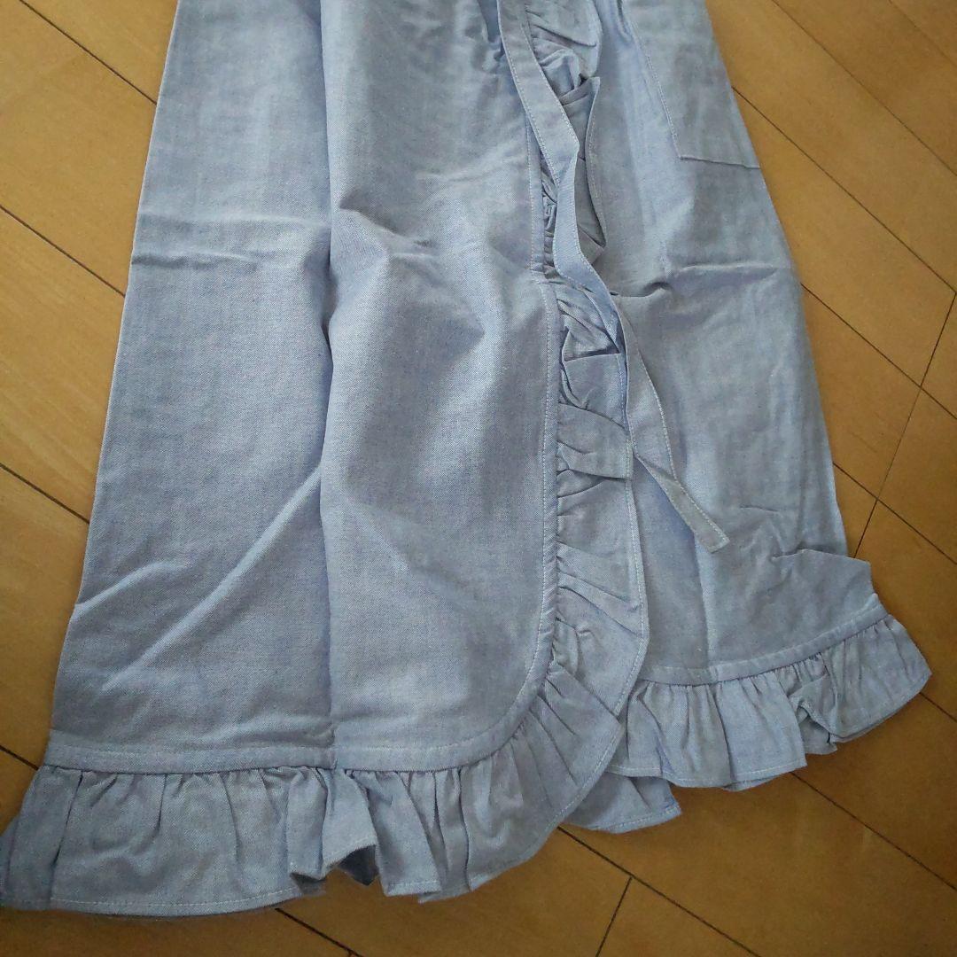 Ralph Lauren ブルーフリルエプロン 未使用タグ付きシャンブレー