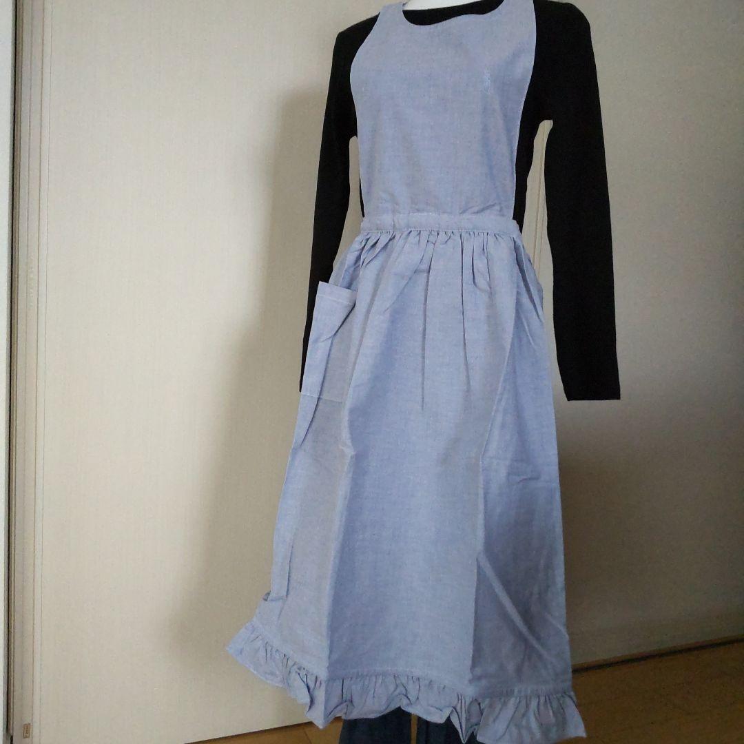 Ralph Lauren ブルーフリルエプロン 未使用タグ付きシャンブレー