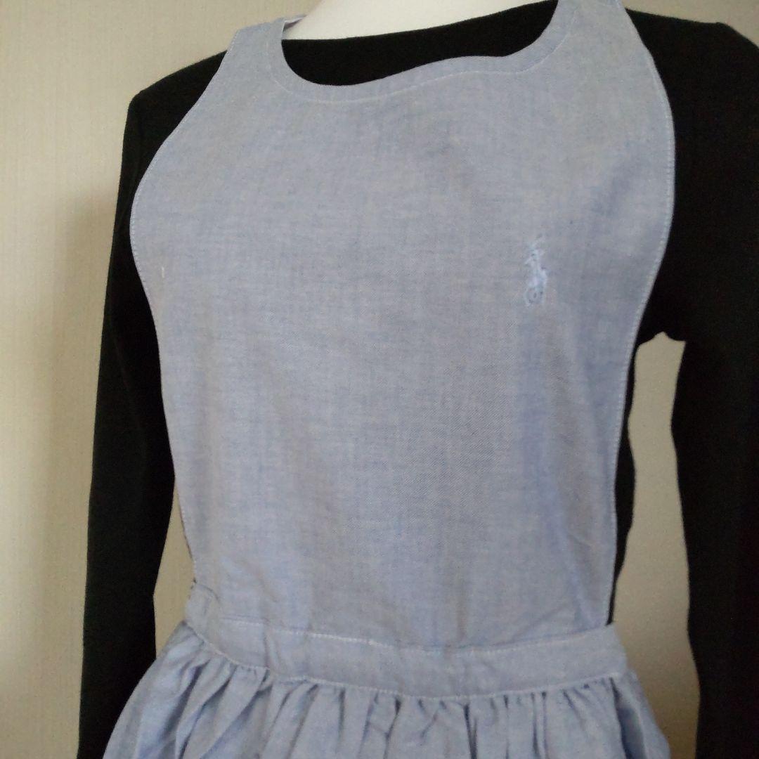 Ralph Lauren ブルーフリルエプロン 未使用タグ付きシャンブレー