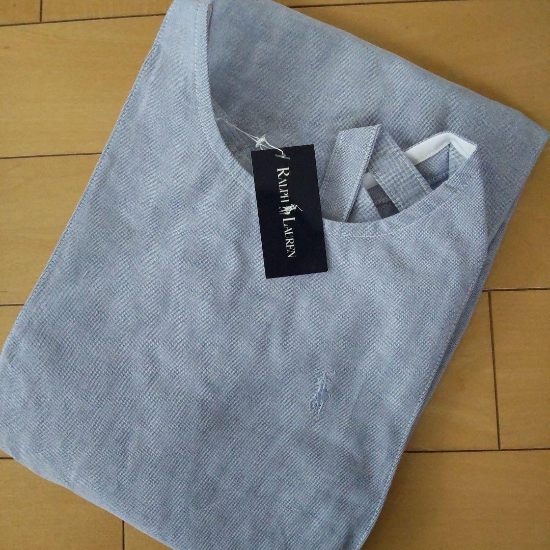 Ralph Lauren ブルーフリルエプロン 未使用タグ付きシャンブレー